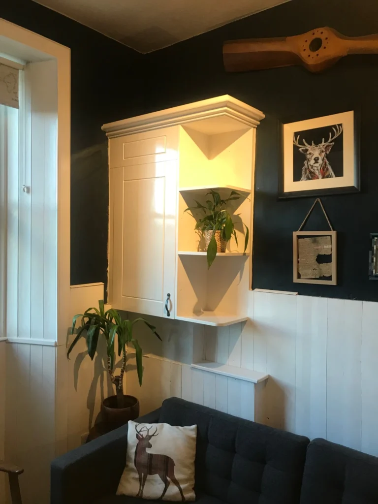 custom made corner unit made from wood