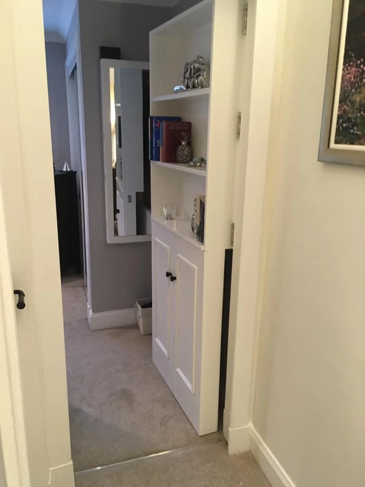 custom made secret door open view