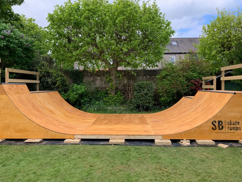 hand crafted skate ramp for the garden