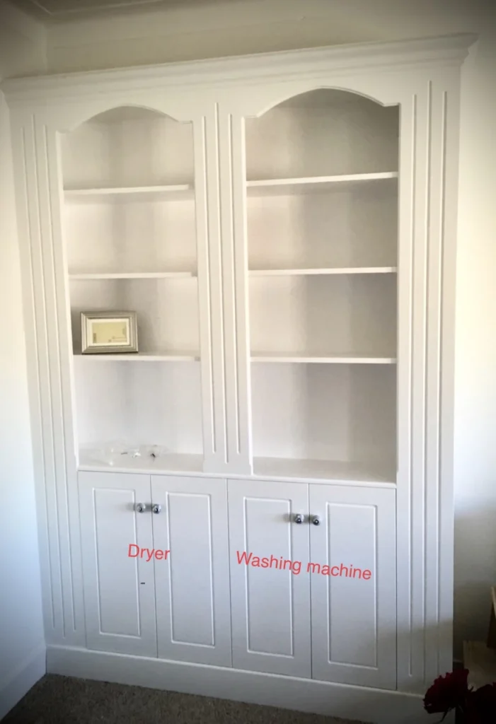 luxury dryer and washing machine storage